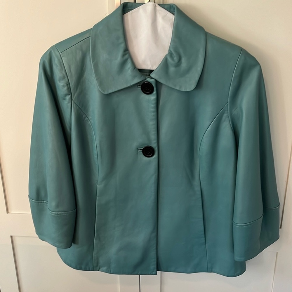 Anne Klein Fine Leather Coat Jacket XS